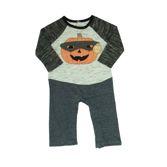 Mudpie Unisex Grey | Pumpkin Long Sleeve Outfit Size: 3-6 Months Grey | Pumpkin