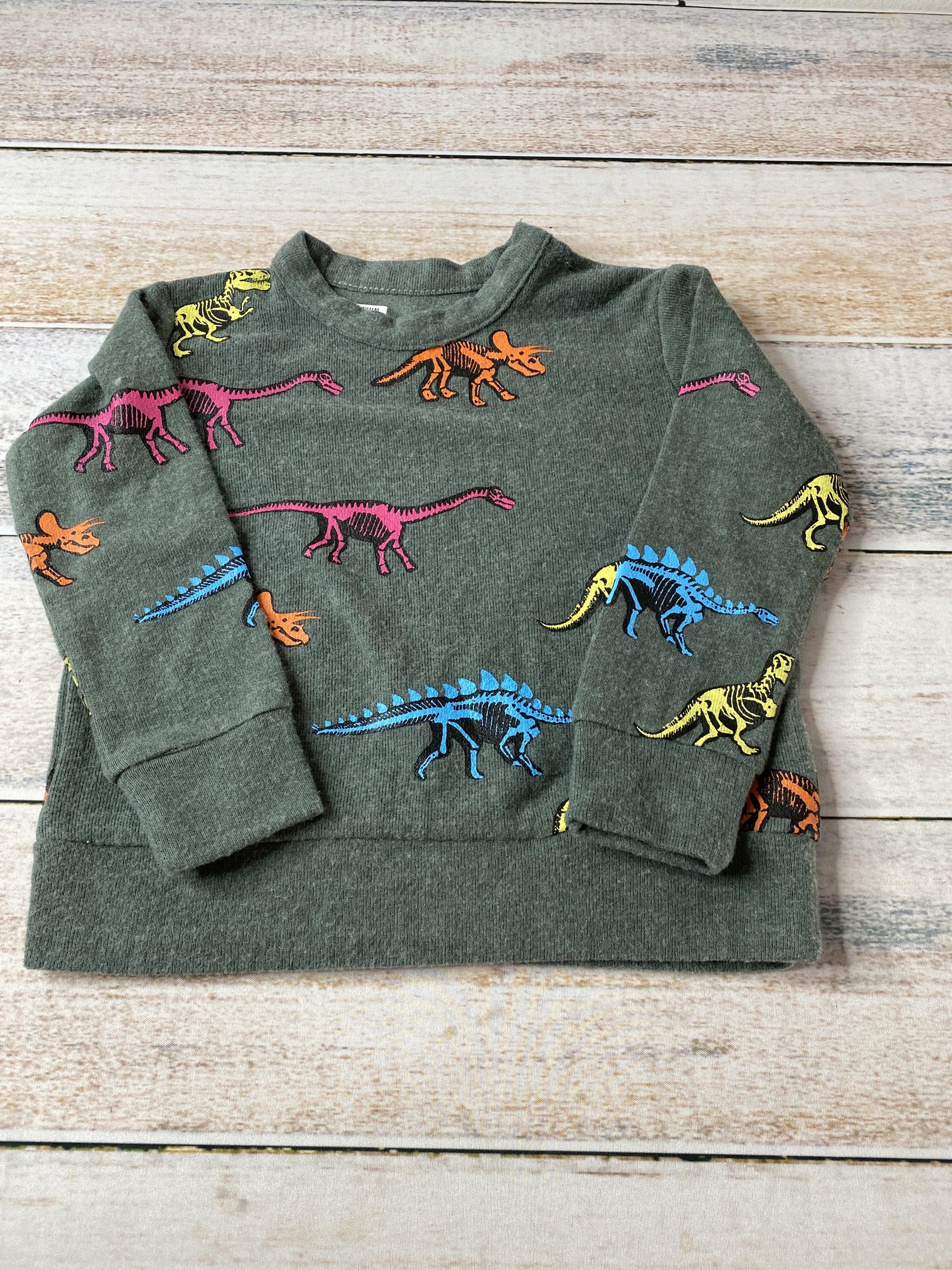 Chaser Unisex Grey | Rainbow | Dinosaur Sweater Size: 2T Grey | Rainbow | Dinosaur