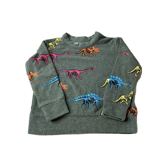 Chaser Unisex Grey | Rainbow | Dinosaur Sweater Size: 2T Grey | Rainbow | Dinosaur