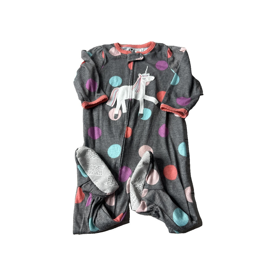 Carters Girls Grey | Rainbow | Dots Pajamas Size: 12 months Grey | Rainbow | Dots
