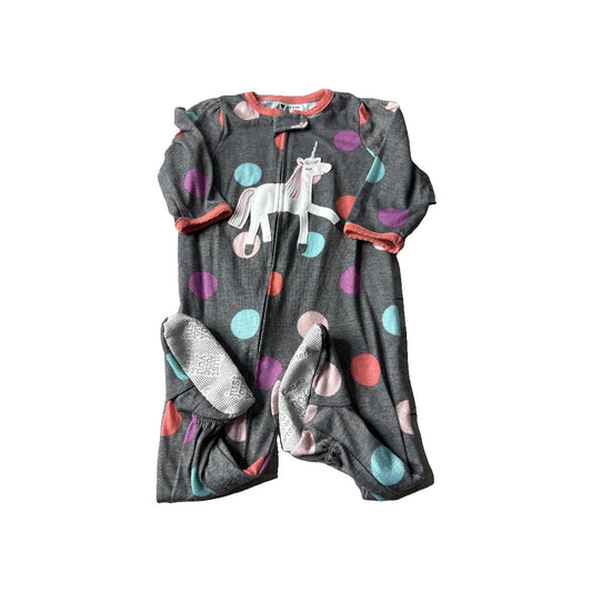 Carters Girls Grey | Rainbow | Dots Pajamas Size: 12 months Grey | Rainbow | Dots