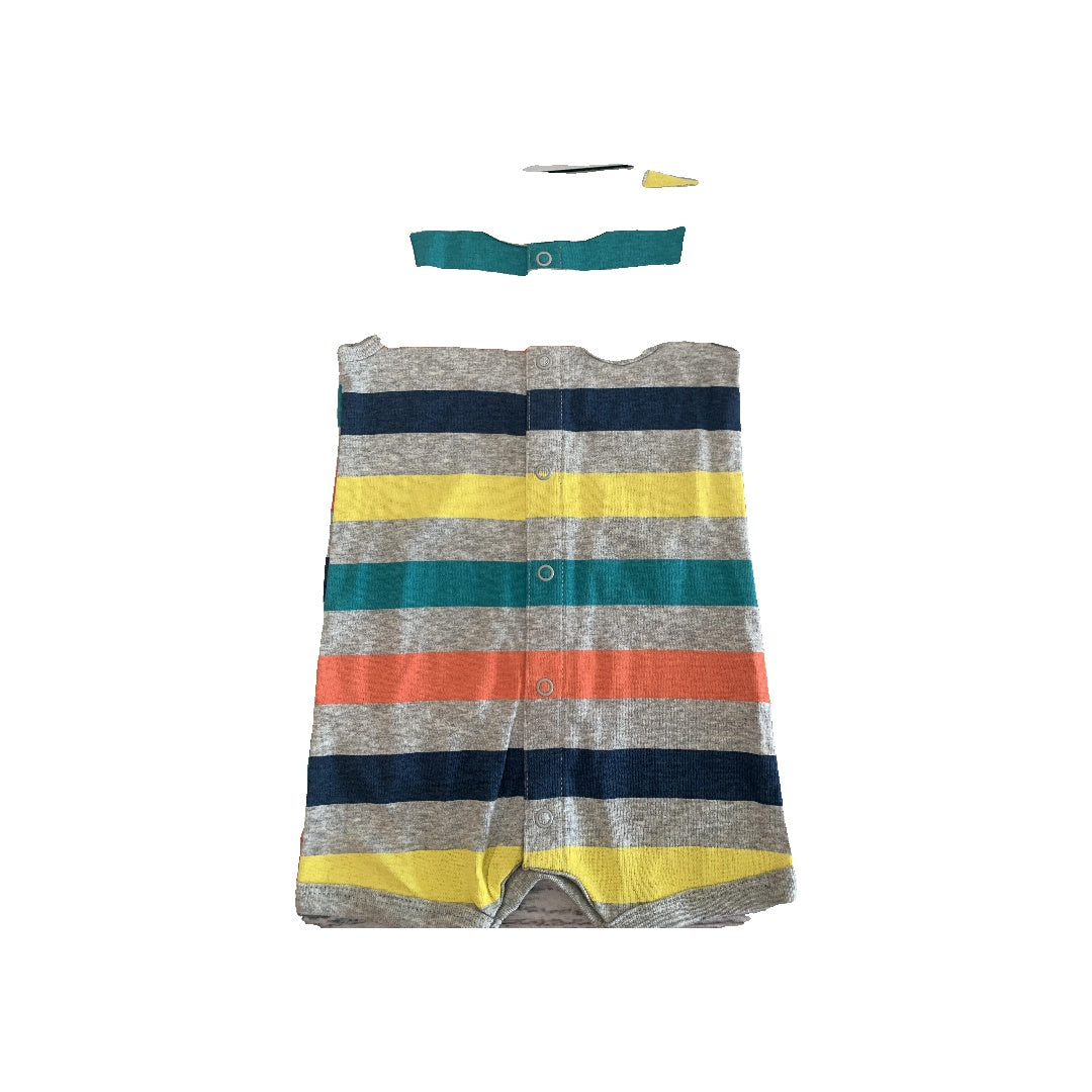 Carters Boys Grey | Rainbow | Stripe Romper Size: 6 months Grey | Rainbow | Stripe