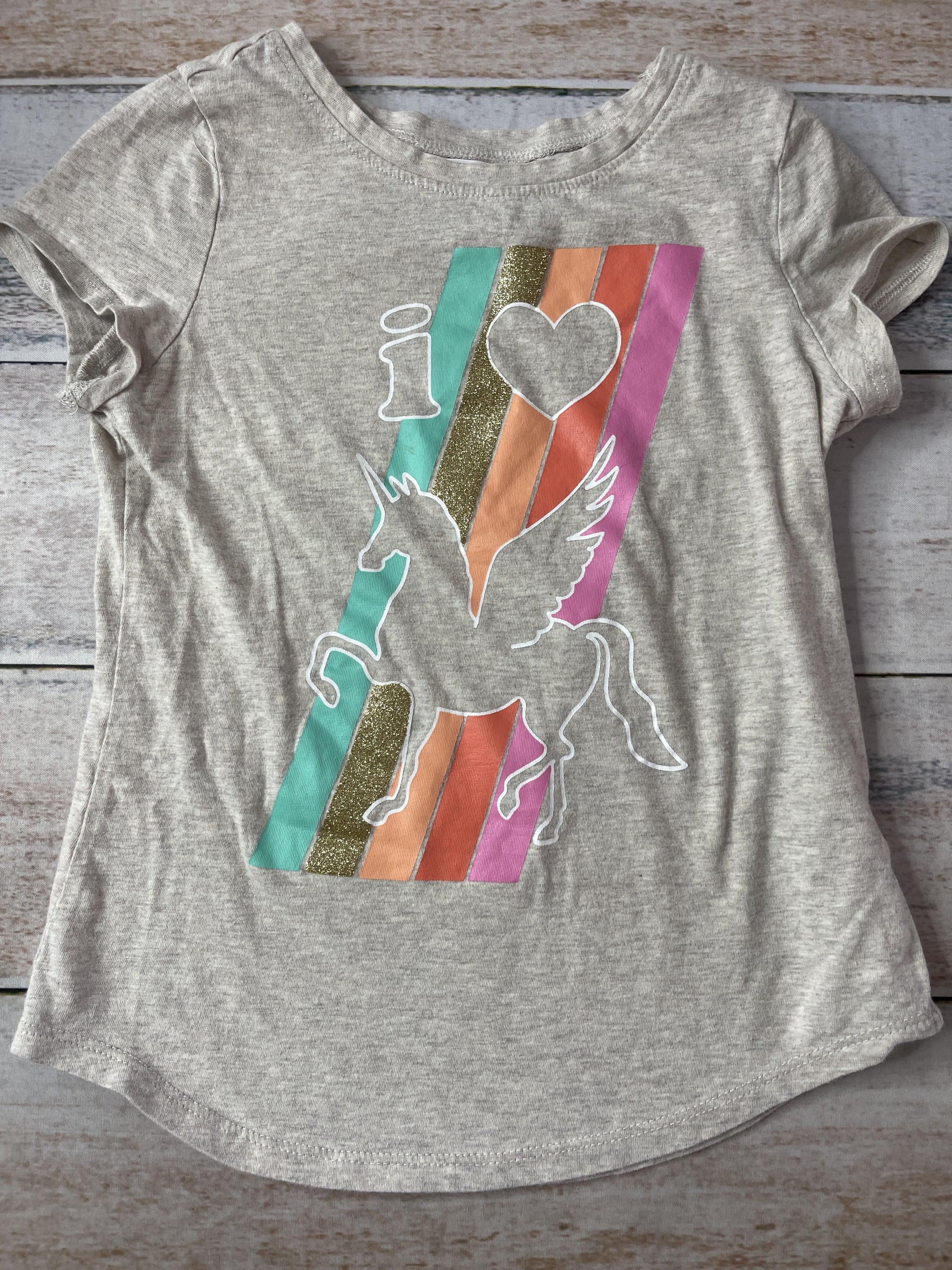 Crazy 8 Girls Grey | Rainbow | Unicorns T-Shirt Size: 5T Grey | Rainbow | Unicorns