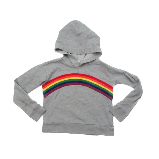 Crewcuts Girls Grey | Rainbow Hoodie Size: 6 Years Grey | Rainbow