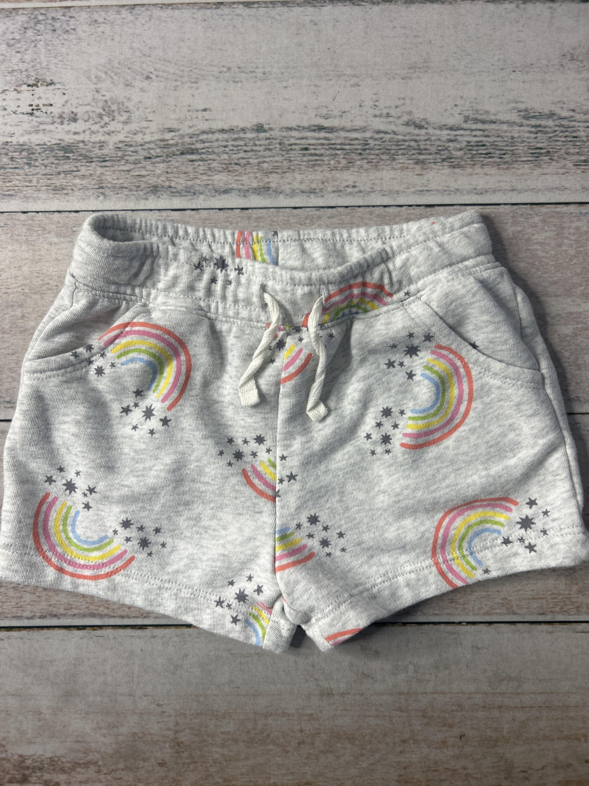 Girls Grey | Rainbow Shorts Size: 3T Grey | Rainbow