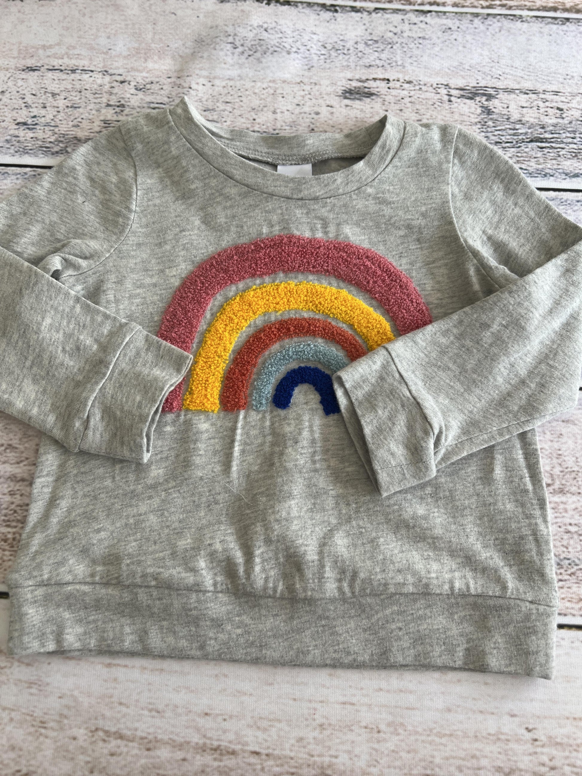 Harper Canyon Girls Grey | Rainbow Long Sleeve Shirt Size: 12 months Grey | Rainbow