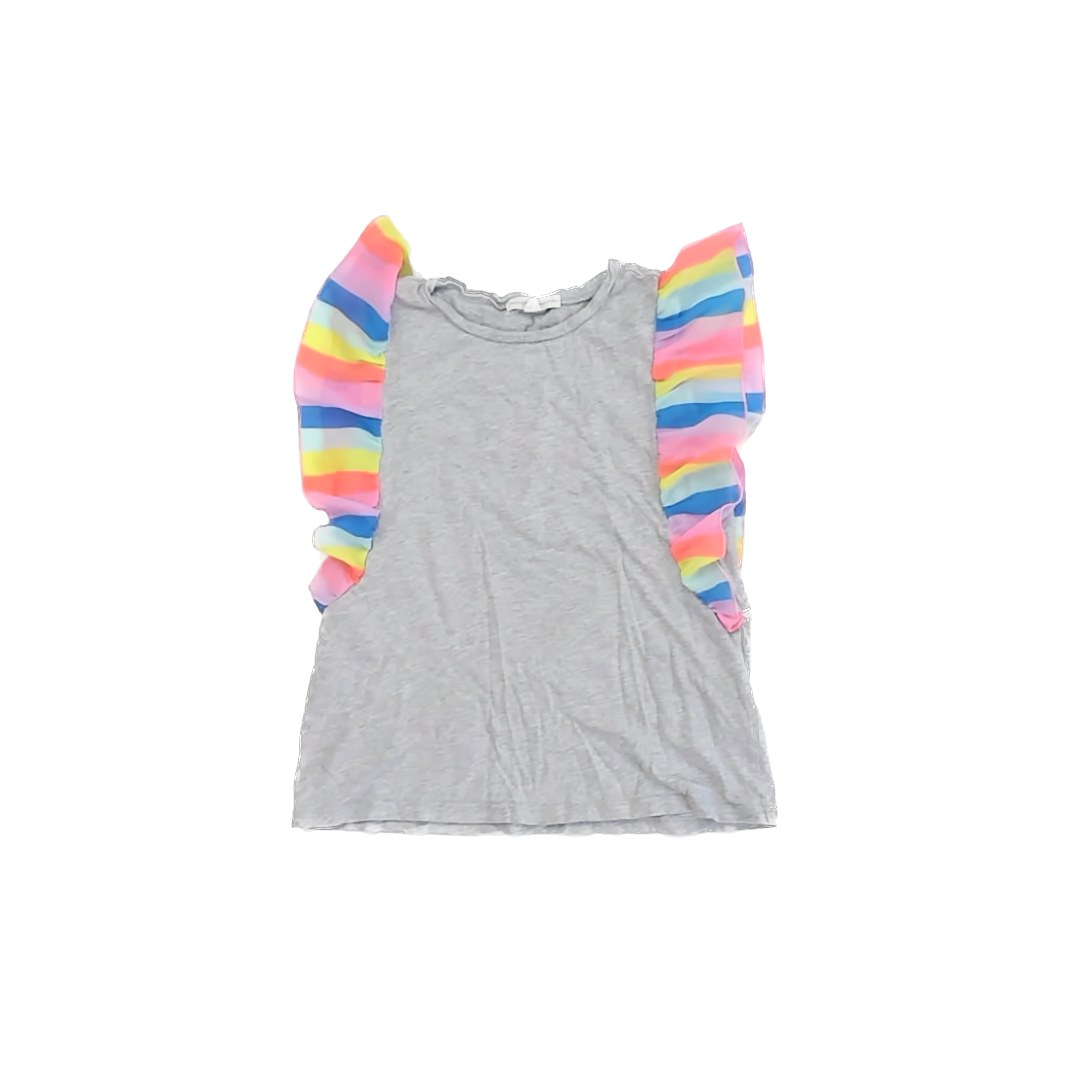 Rockets Of Awesome Girls Grey Rainbow T-Shirt Size: 6-7 Years Grey Rainbow