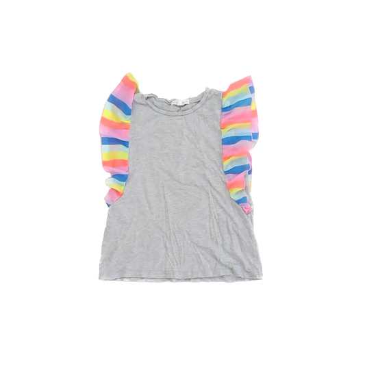 Rockets Of Awesome Girls Grey Rainbow T-Shirt Size: 6-7 Years Grey Rainbow