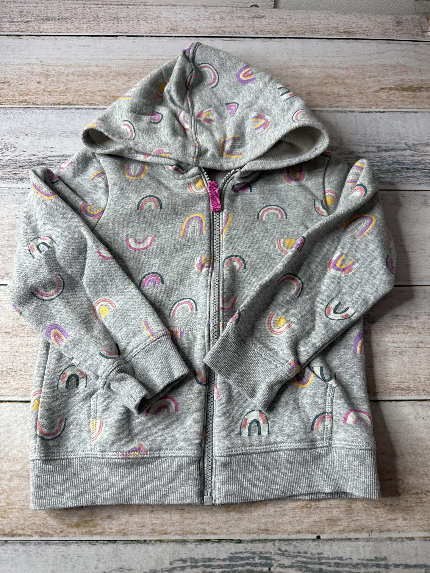 Cat & Jack Girls Grey | Rainbow Hoodie Size: 5 Grey | Rainbow