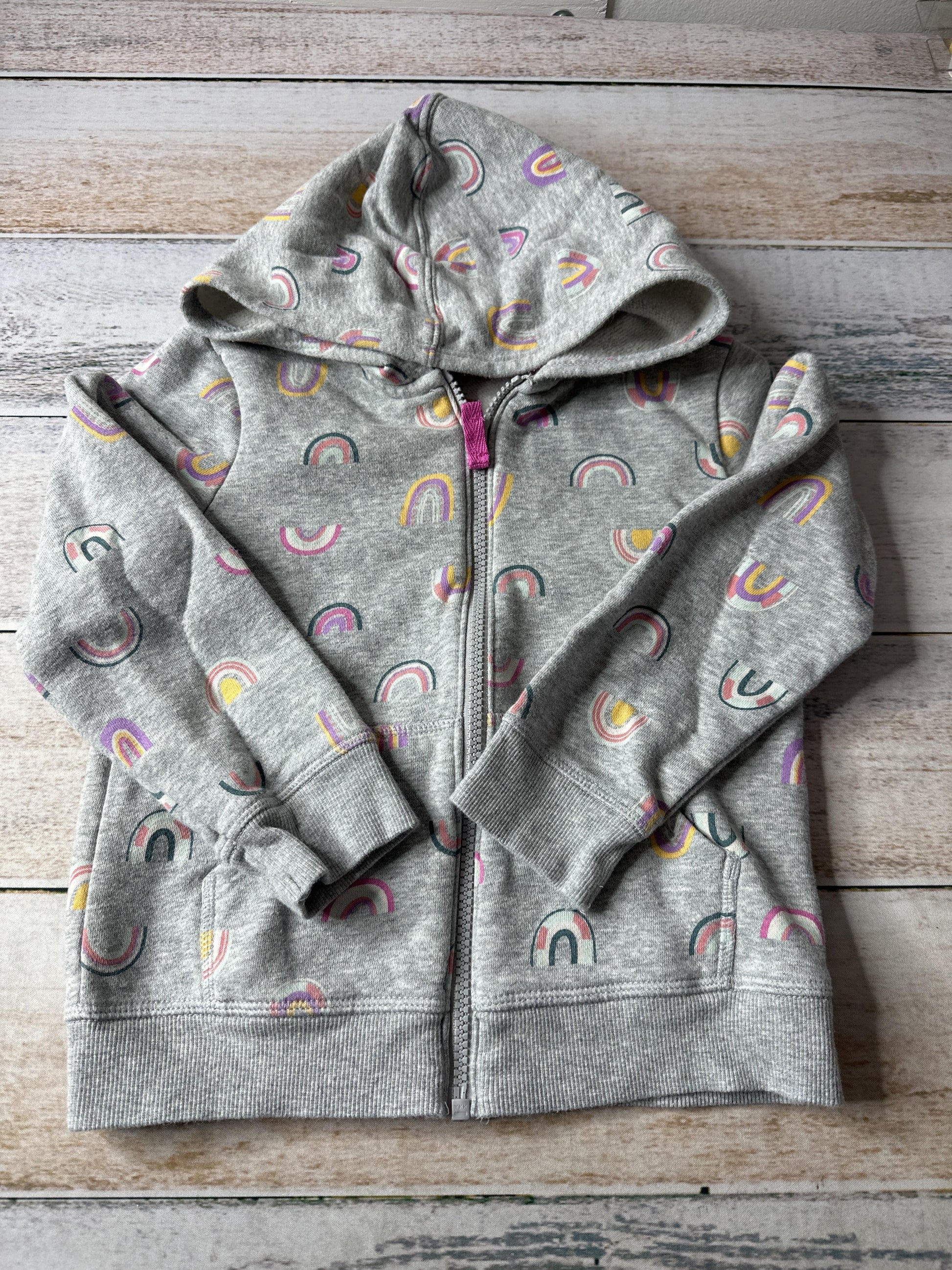 Cat & Jack Girls Grey | Rainbow Hoodie Size: 5 Grey | Rainbow