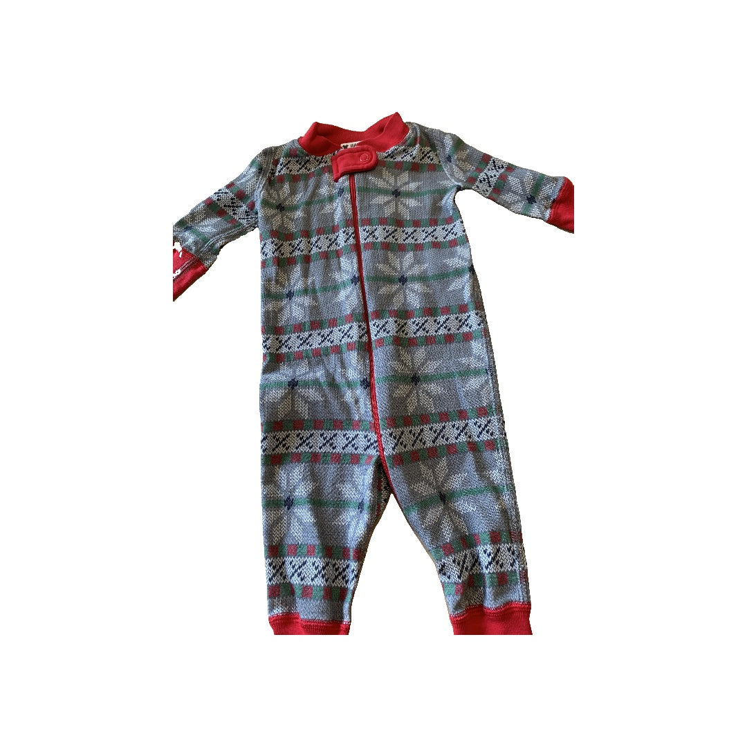 Boys Grey | Red | Forest Green | Pattern Long Sleeve Outfit Size: 0-6 months Grey | Red | Forest Green | Pattern