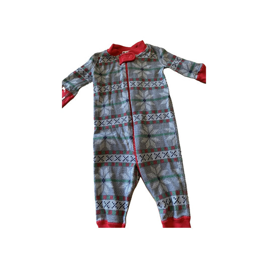 Boys Grey | Red | Forest Green | Pattern Long Sleeve Outfit Size: 0-6 months Grey | Red | Forest Green | Pattern