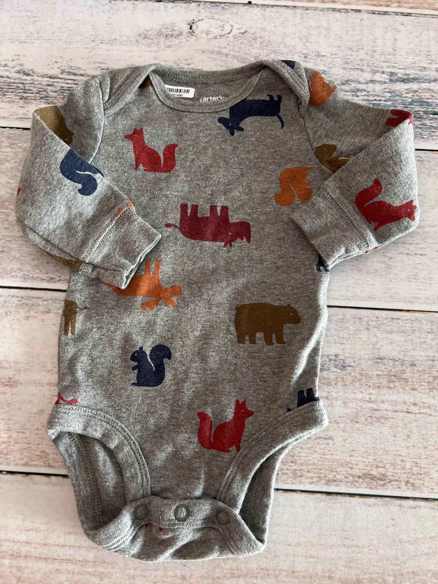 Carters Unisex Grey | Red | Navy Blue Onesie Size: 3 months Grey | Red | Navy Blue