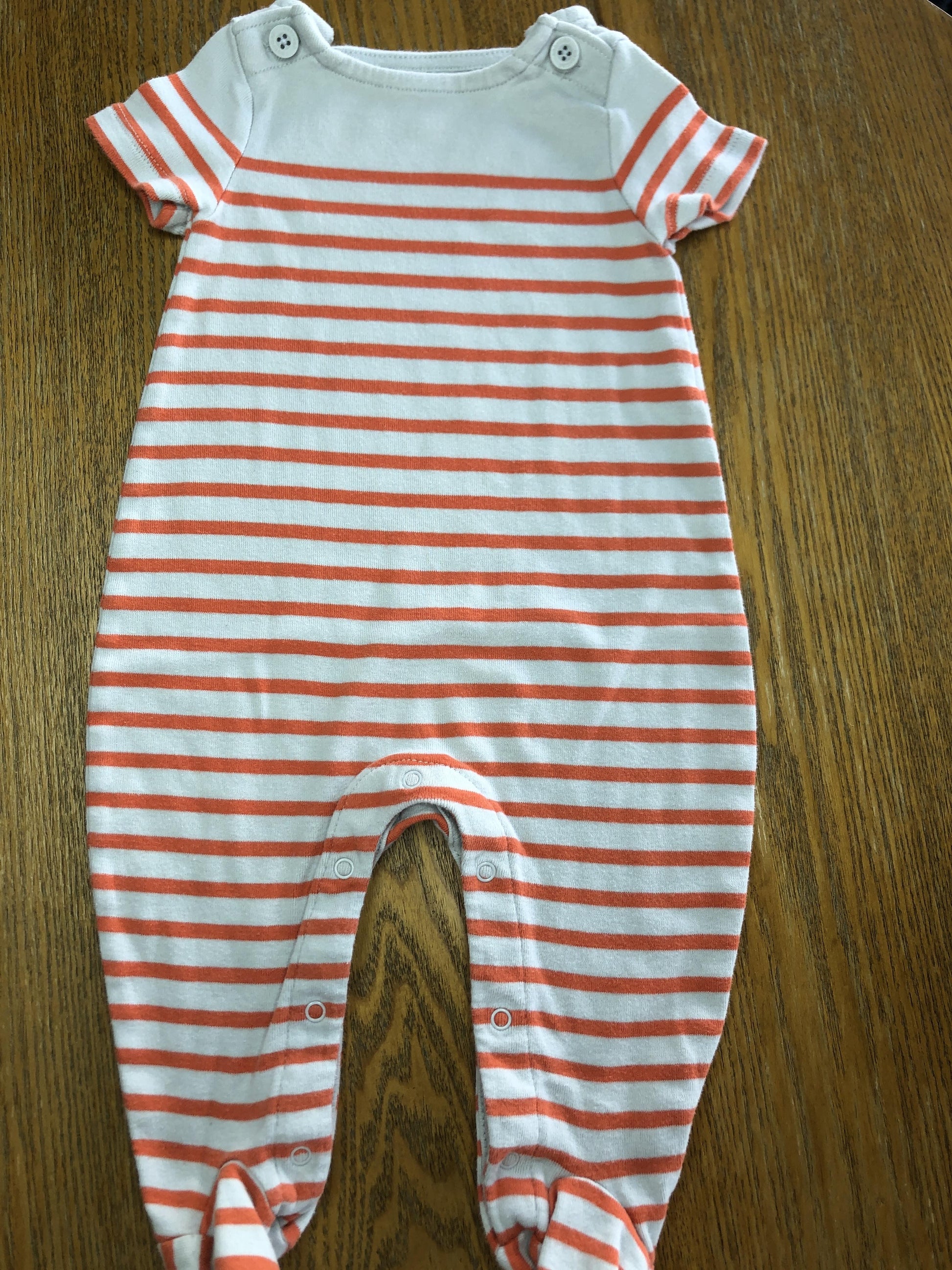 Gap Boys Grey | Red | Striped Romper Size: 0-3 months Grey | Red | Striped