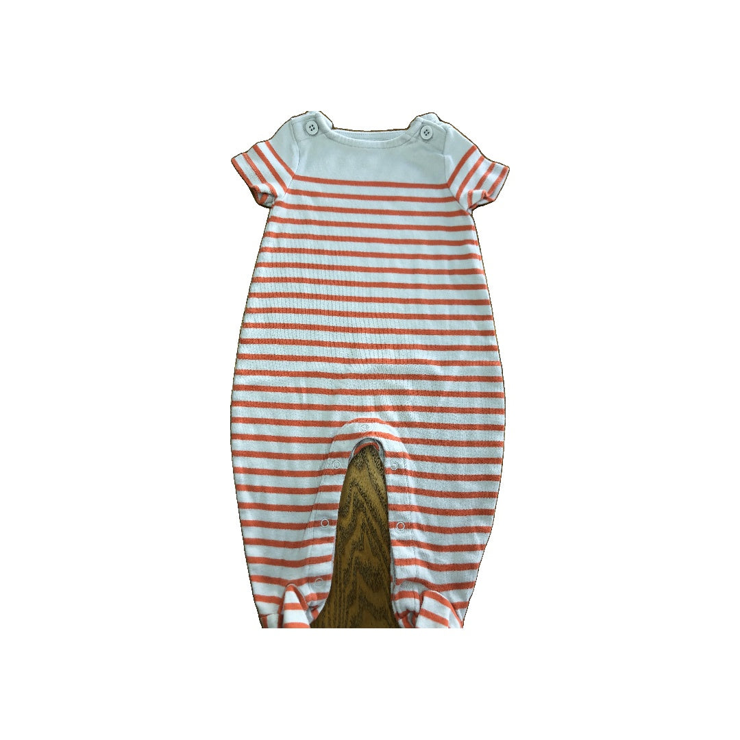 Gap Boys Grey | Red | Striped Romper Size: 0-3 months Grey | Red | Striped