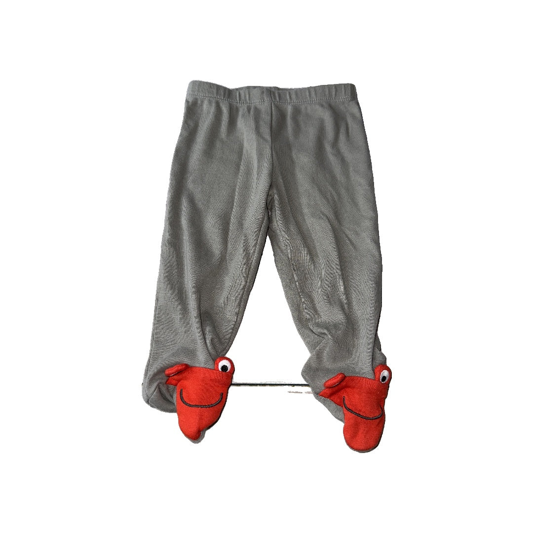 Unisex Grey | Red Pants Size: 6 months Grey | Red