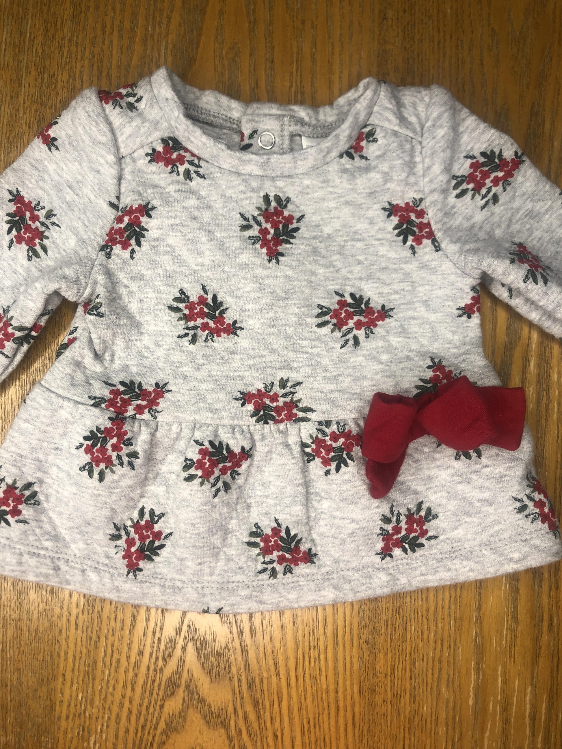 Carters Girls Grey | Red Sweater Size: 3 months Grey | Red