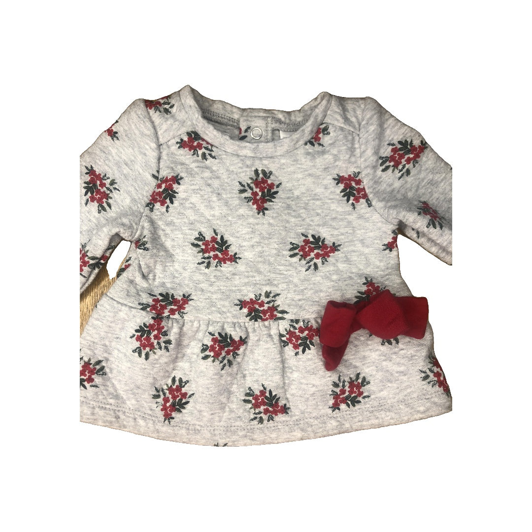 Carters Girls Grey | Red Sweater Size: 3 months Grey | Red