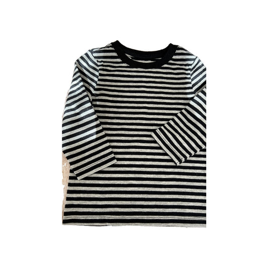 Cat & Jack Boys Grey | Royal Blue | Stripe Long Sleeve Shirt Size: 18 months Grey | Royal Blue | Stripe
