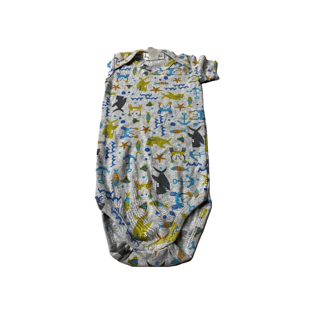 Thingamajiggiestkids Boys Grey | Sea Animals Onesie Size: 24 months Grey | Sea Animals