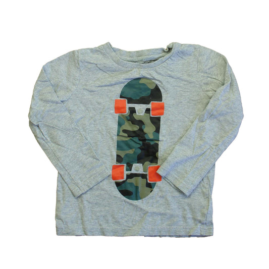 Rockets Of Awesome Boys Grey | Skateboard Long Sleeve T-Shirt Size: 3T