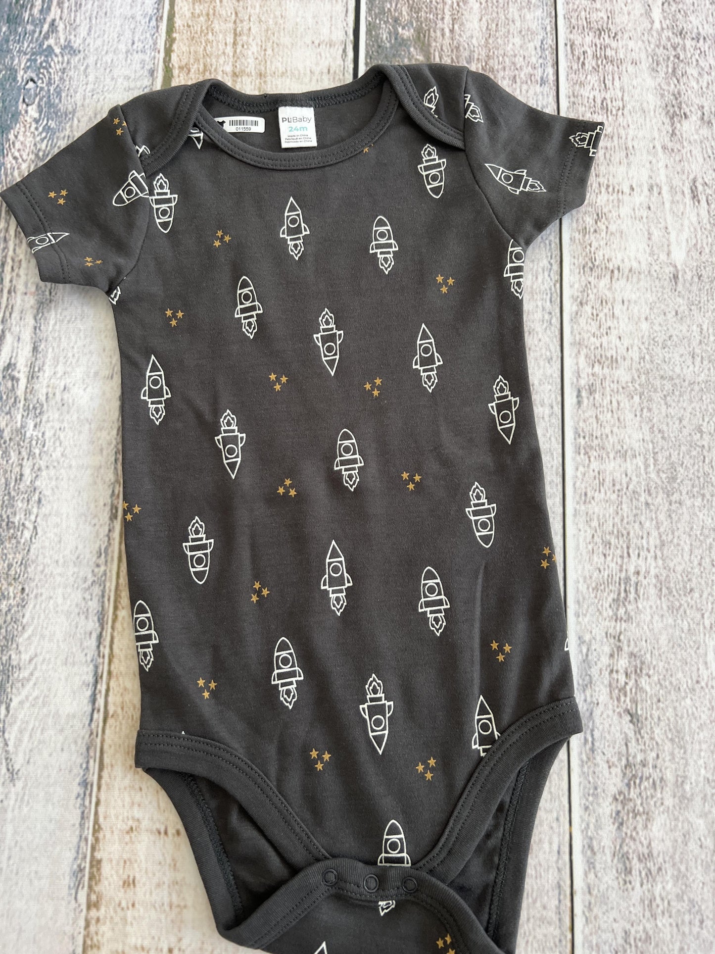 PL Baby Unisex Grey | Space Onesie Size: 24 months Grey | Space