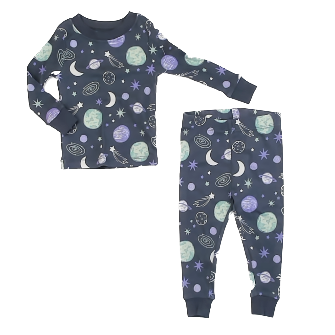 Wonder Nation Boys Grey | Space 2-piece Pajamas Size: 12 Months Grey | Space