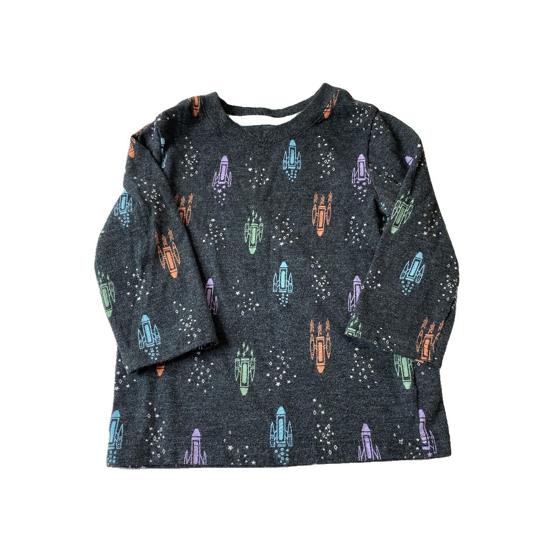 Cat & Jack Boys Grey | Space Long Sleeve T-Shirt Size: 12M Grey | Space