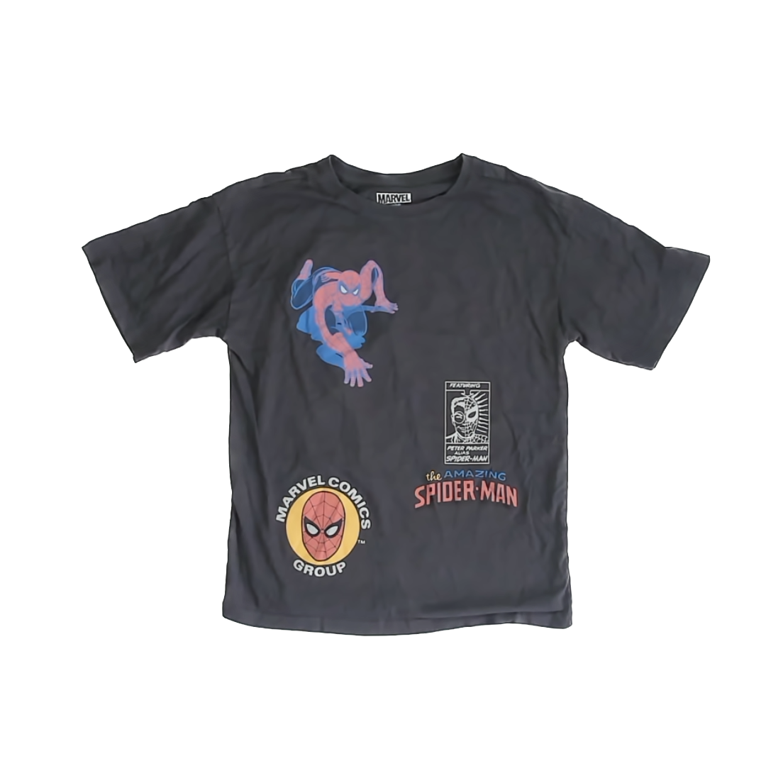 Marvel Boys Grey Spiderman T-Shirt Size: 10-12 Years Grey Spiderman