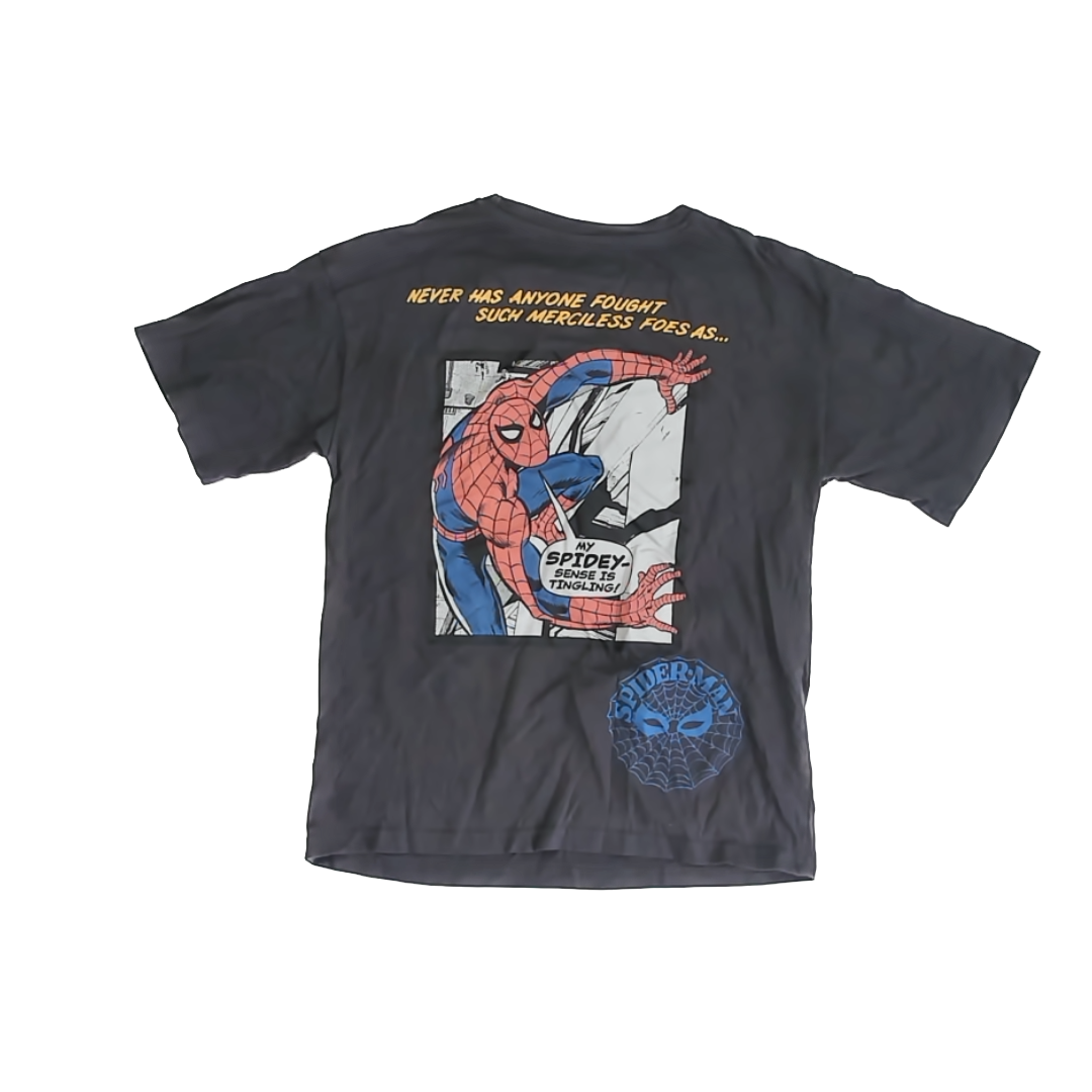 Marvel Boys Grey Spiderman T-Shirt Size: 10-12 Years Grey Spiderman