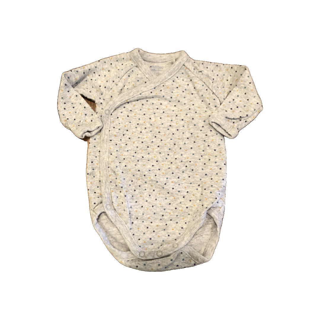 Boutchou Girls Grey | Stars Onesie Size: 0-3 months Grey | Stars