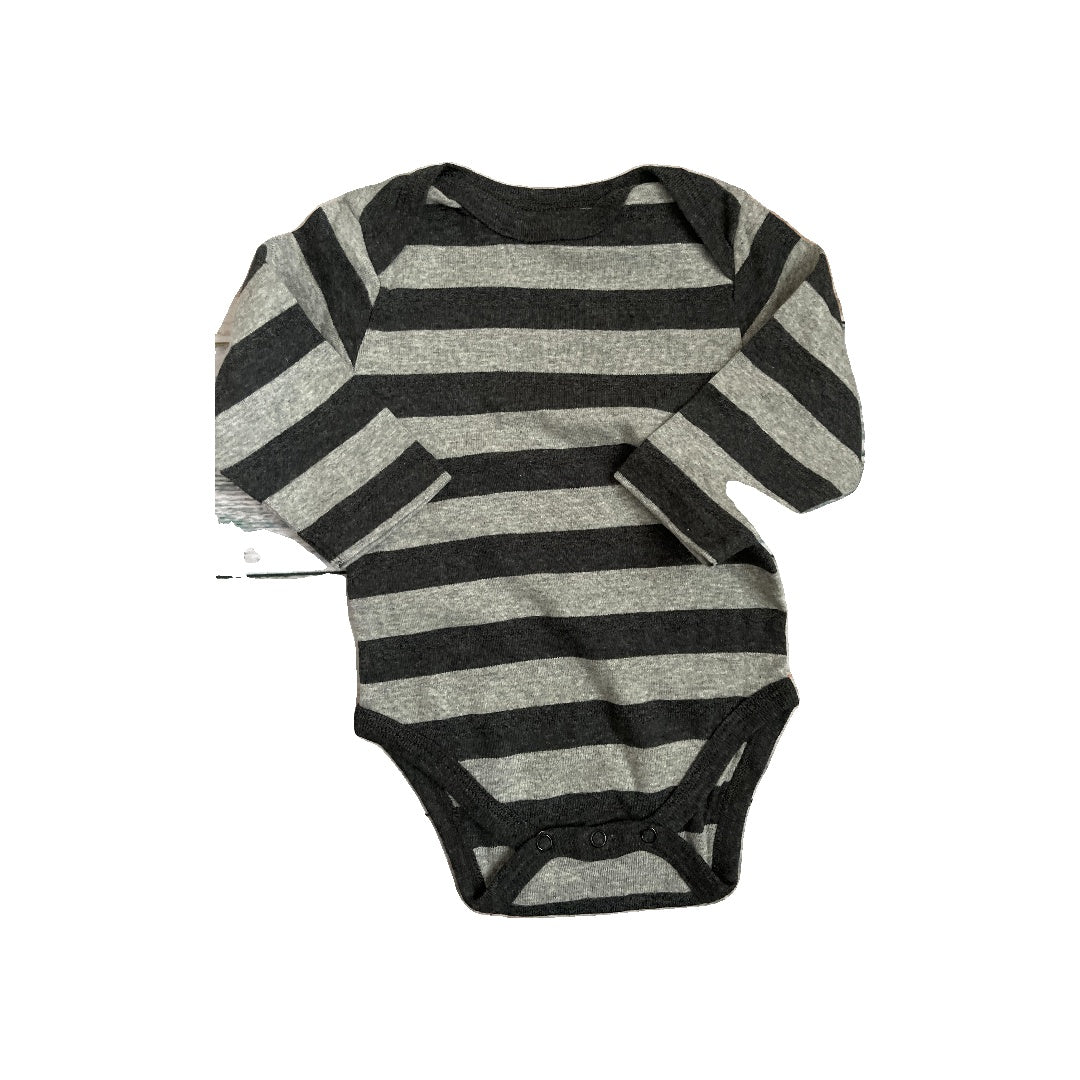 Leveret Boys Grey | Stripe Onesie Size: 3-6 months Grey | Stripe