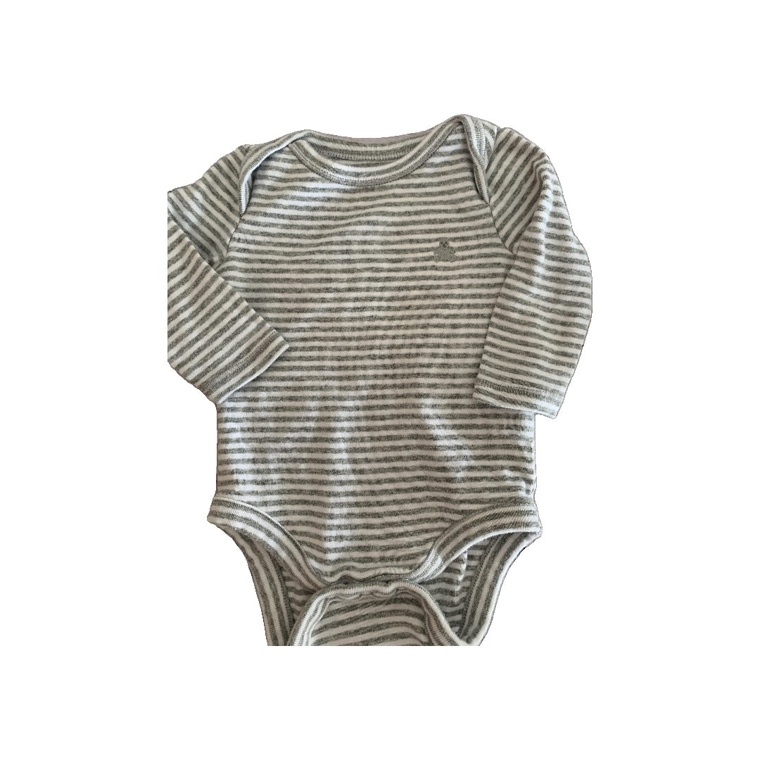 Gap Boys grey stripes | White Onesie Size: 0-3 months grey stripes | White
