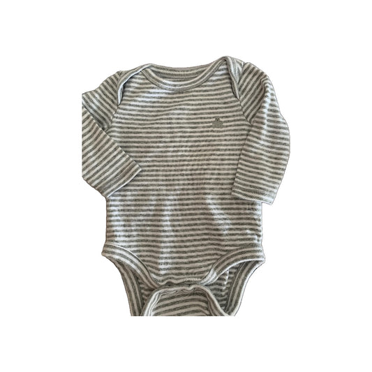 Gap Boys grey stripes | White Onesie Size: 0-3 months grey stripes | White
