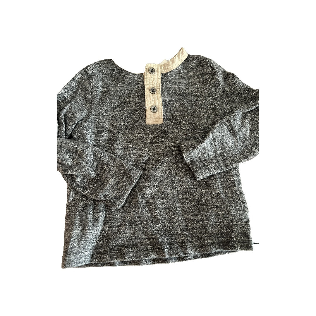 Old Navy Boys Grey | Tan Long Sleeve Shirt Size: 3T Grey | Tan