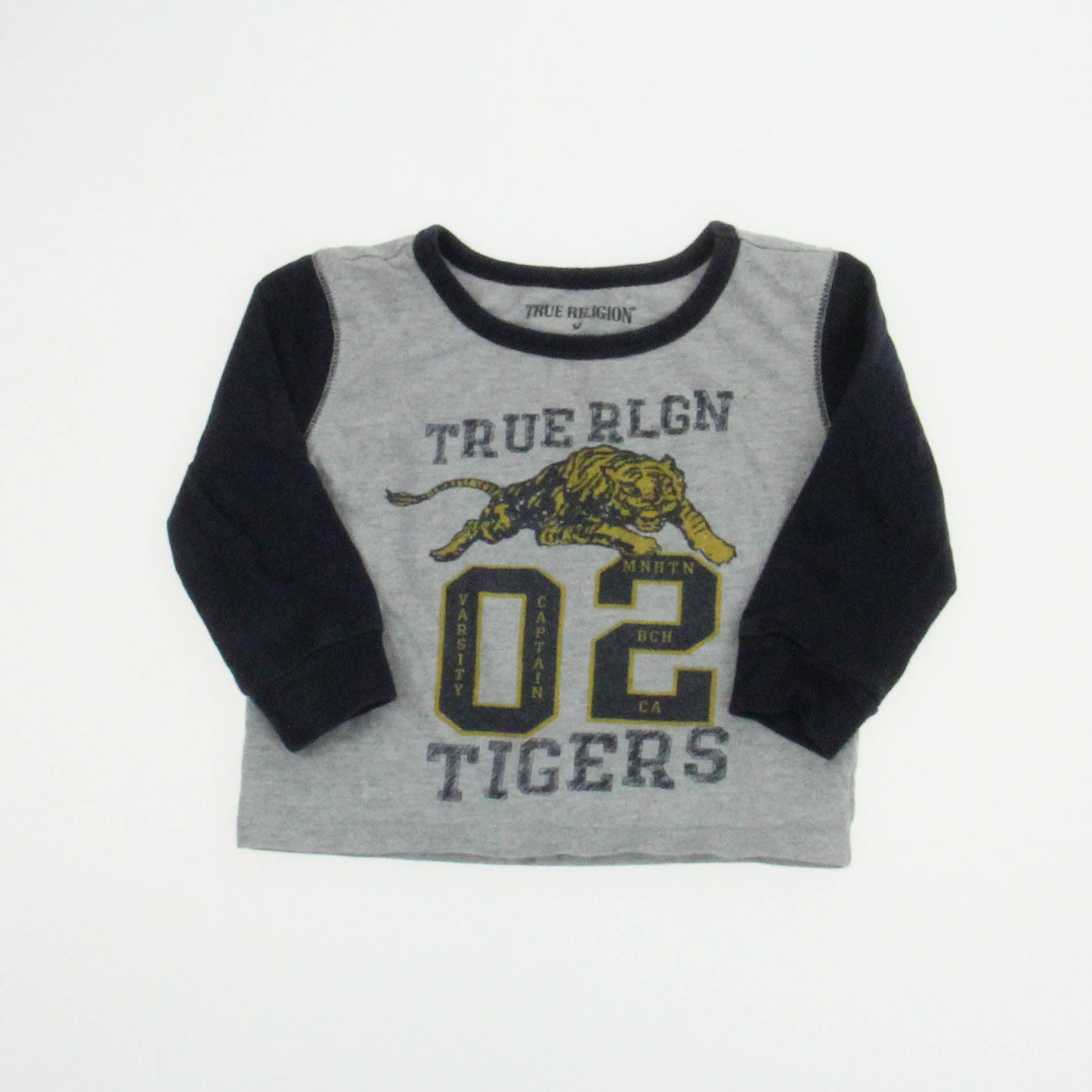 True Religion Unisex Grey | Tigers Long Sleeve Shirt Size: 12 Months Grey | Tigers