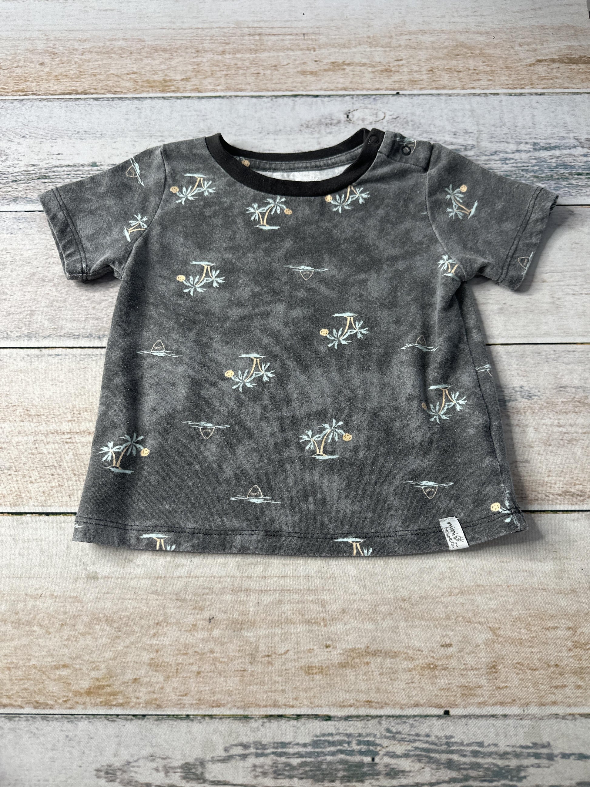 Mini Heroes Boys Grey | Tropical T-Shirt Size: 24 months Grey | Tropical