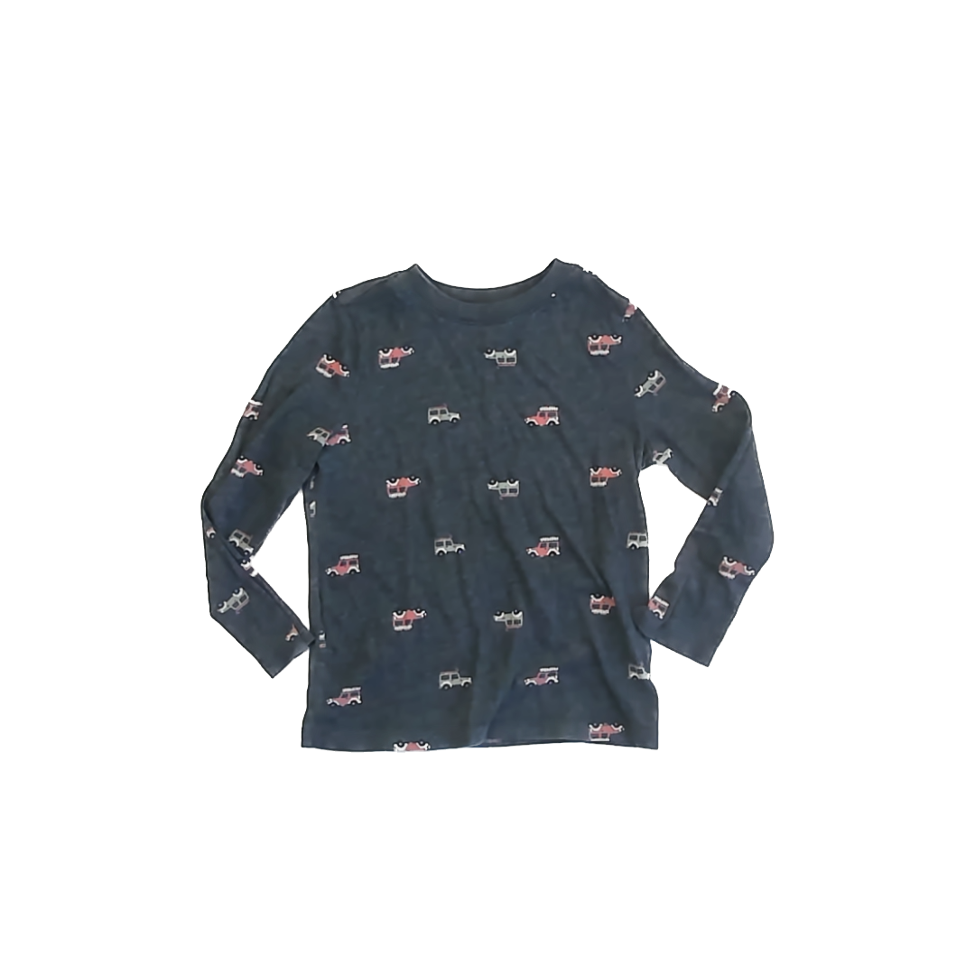 Old Navy Boys Grey Trucks Long Sleeve T-Shirt Size: 5T Grey Trucks
