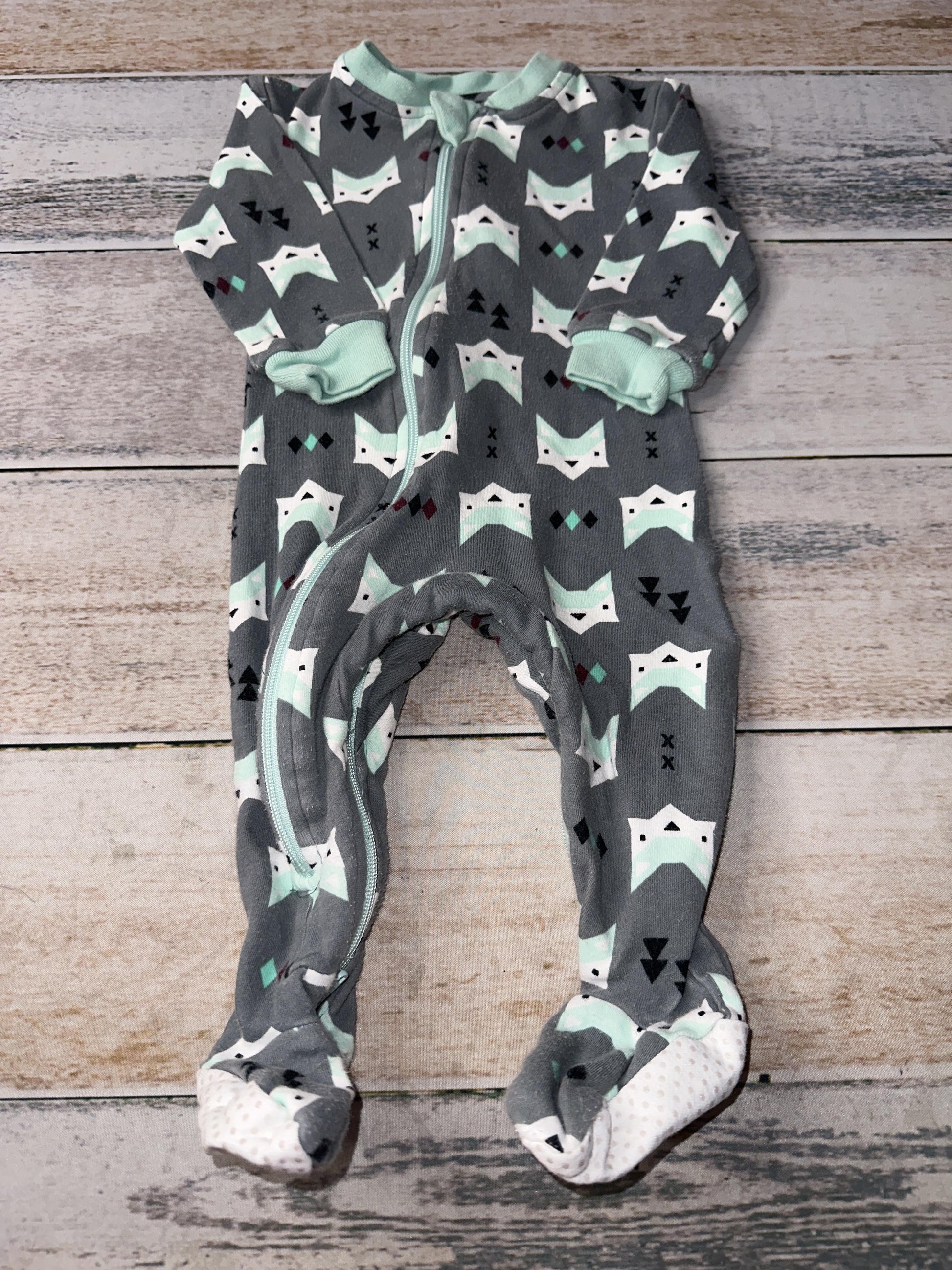 zippy jamz Boys Grey | Turquoise | Foxes Pajamas Size: 3-6 months Grey | Turquoise | Foxes