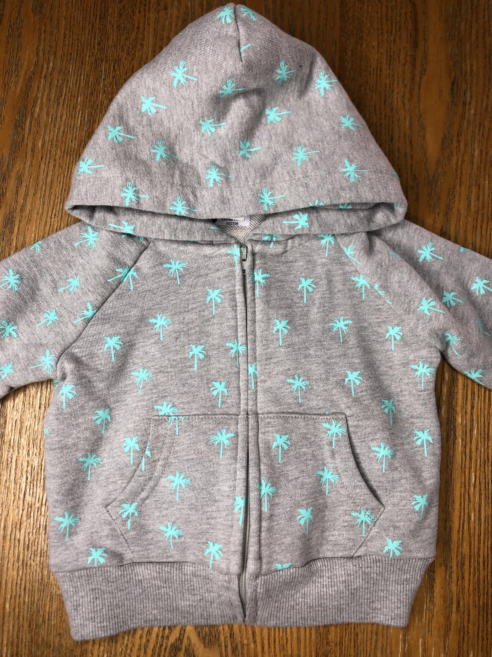 Little Starters Unisex Grey | Turquoise Hoodie Size: 12-18 months Grey | Turquoise