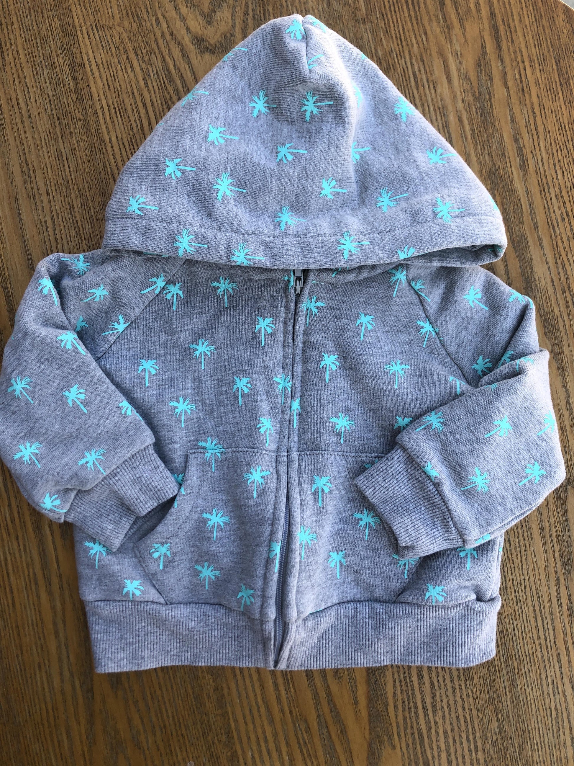 Little Starters Girls Grey | Turquoise Hoodie Size: 12-18 months Grey | Turquoise
