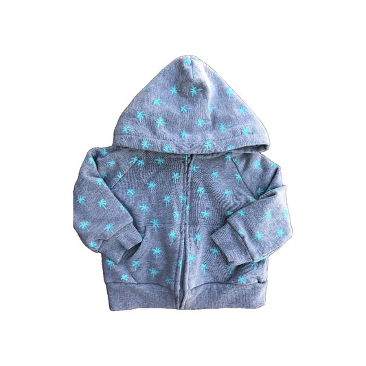 Little Starters Girls Grey | Turquoise Hoodie Size: 12-18 months Grey | Turquoise