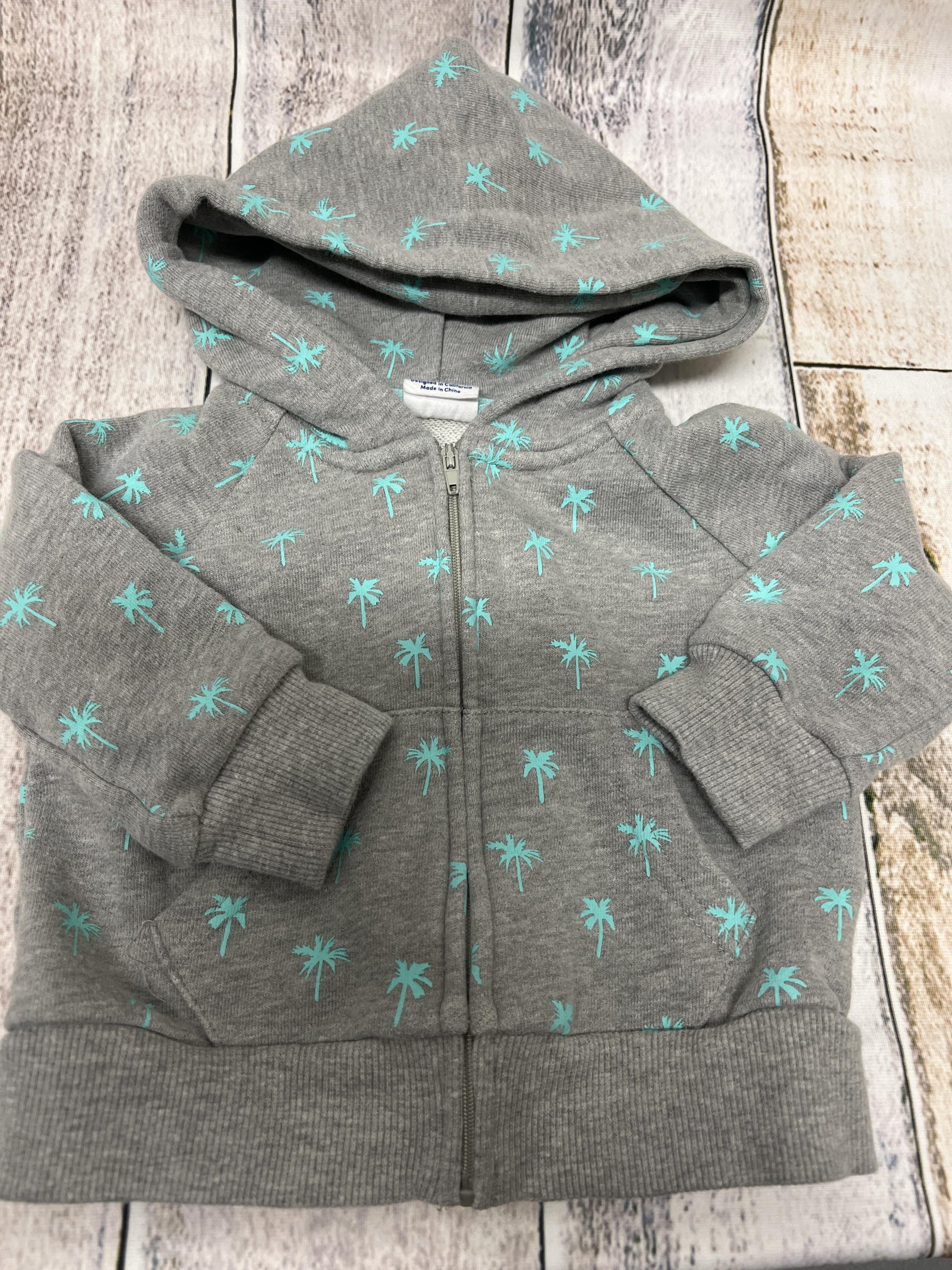 Little Starters Unisex Grey | Turquoise Hoodie Size: 6-12 months Grey | Turquoise