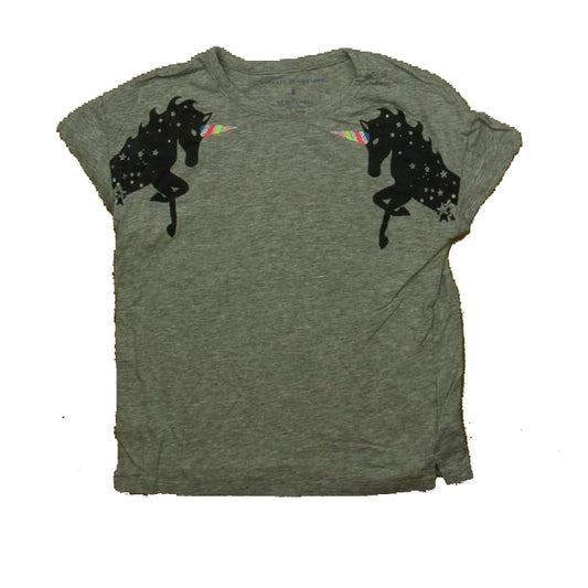 Rockets Of Awesome Girls Grey | Unicorn T-Shirt Size: 8 Years