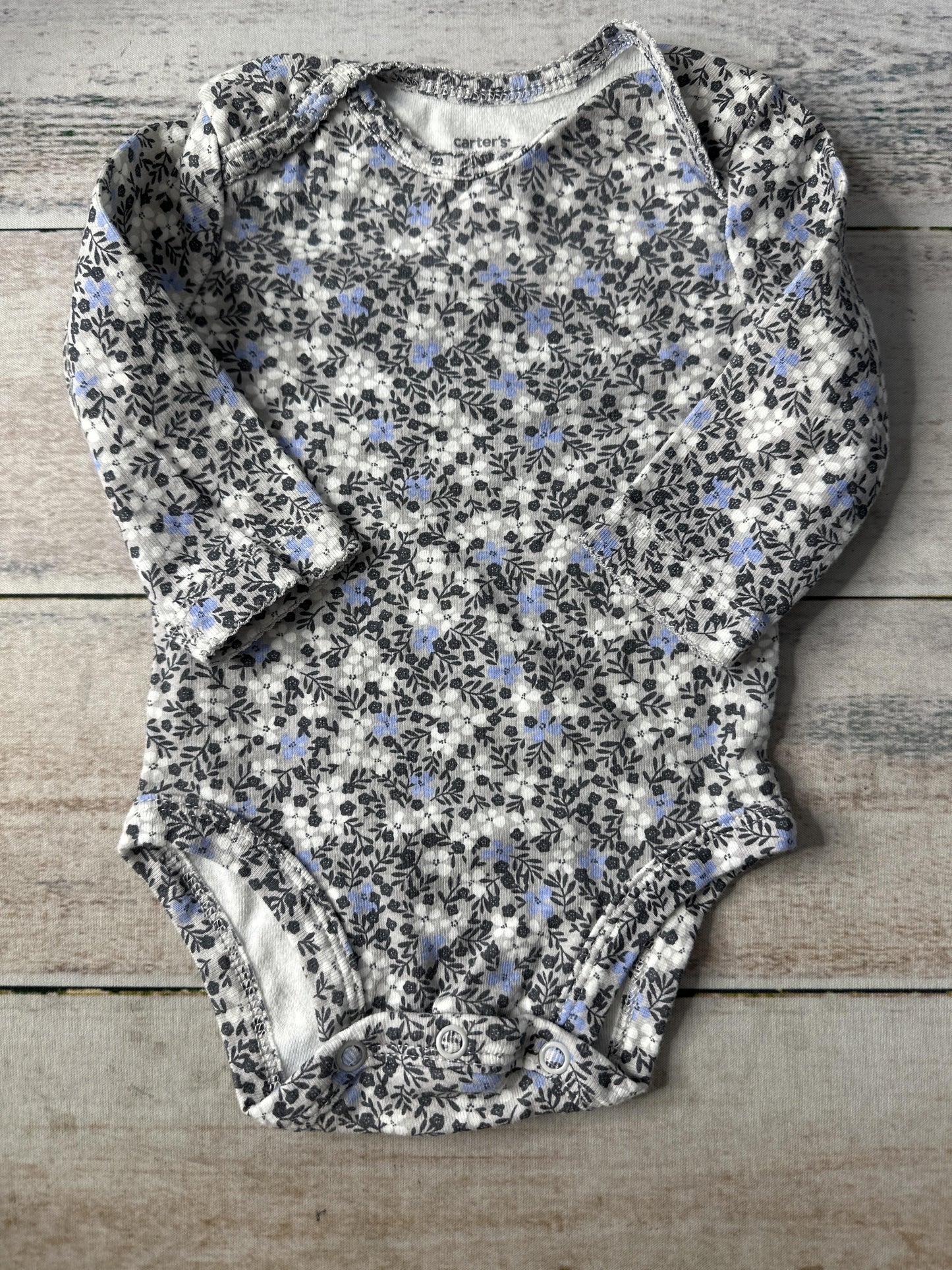 Carters Girls Grey | White | Black | Light Blue Onesie Size: 0-3 months Grey | White | Black | Light Blue