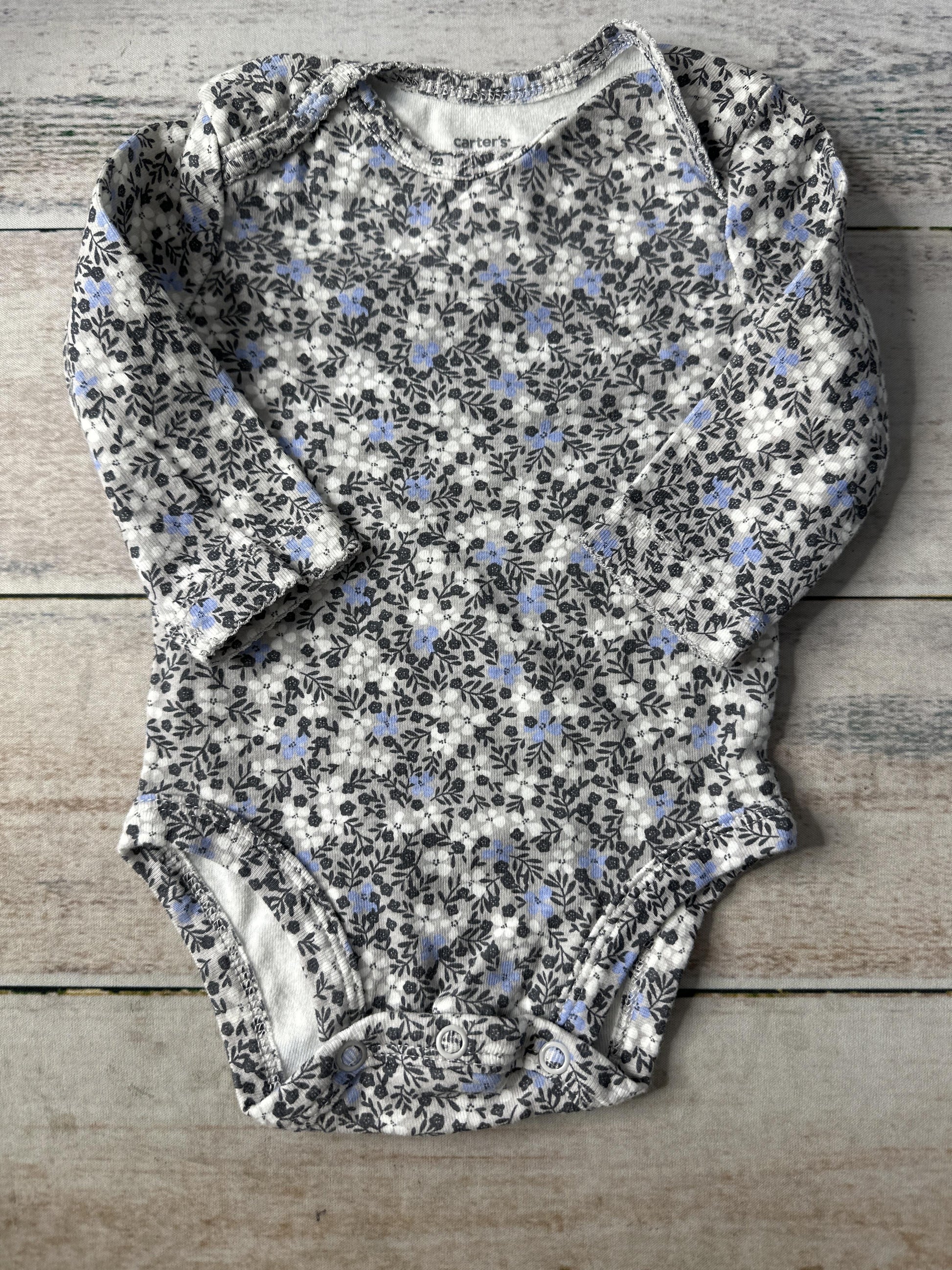 Carters Girls Grey | White | Black | Light Blue Onesie Size: 0-3 months Grey | White | Black | Light Blue