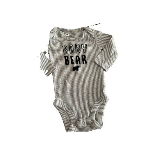 Carters Unisex Grey | White | Black | Striped Onesie Size: 3 months Grey | White | Black | Striped
