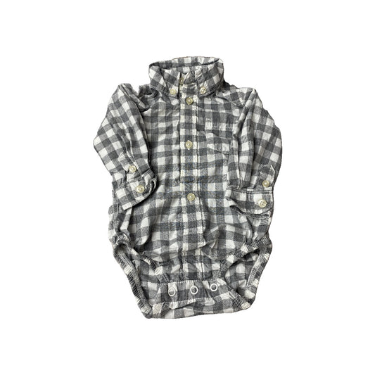 Carters Boys Grey | White | Check Long Sleeve Outfit Size: 3 months Grey | White | Check
