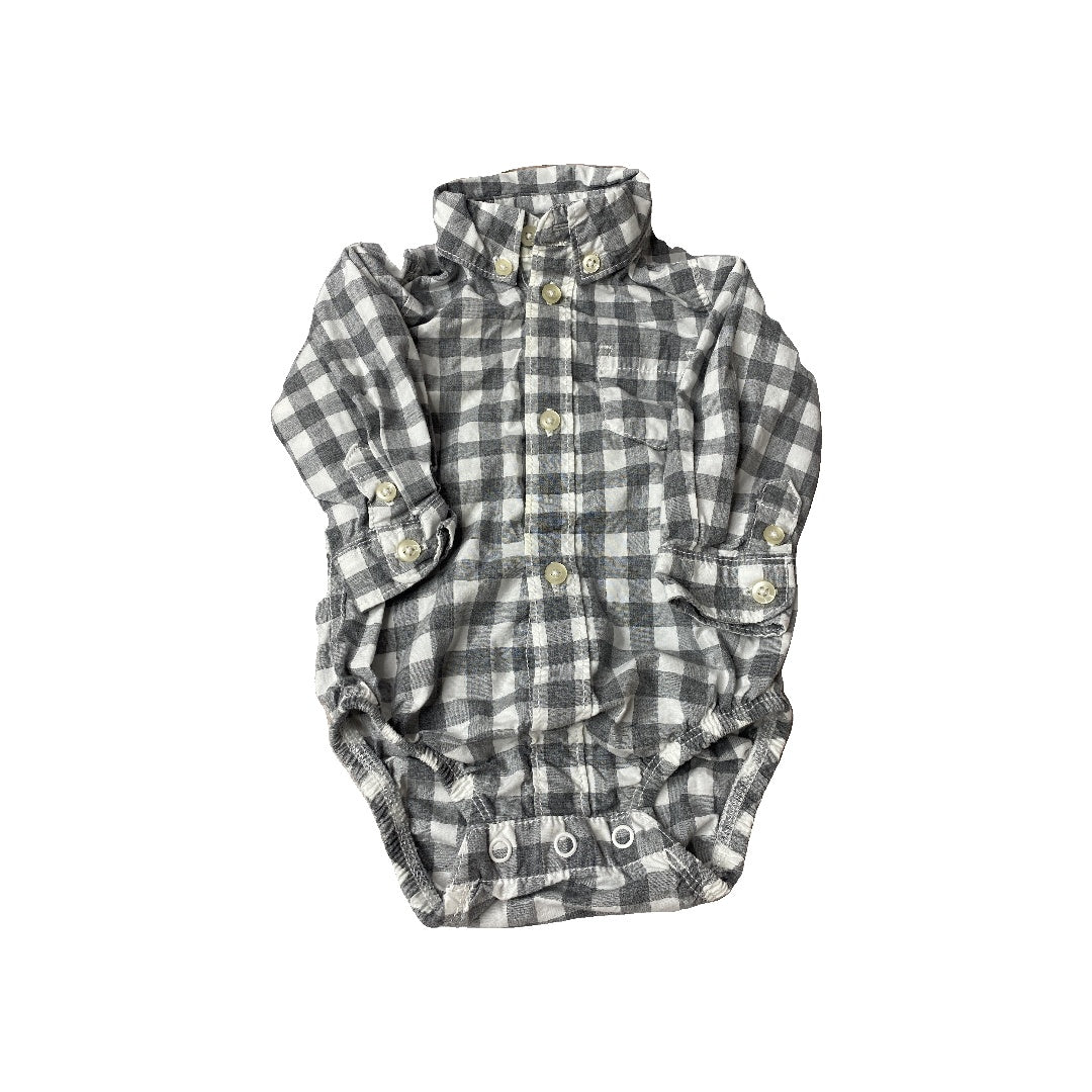 Carters Boys Grey | White | Check Long Sleeve Outfit Size: 3 months Grey | White | Check