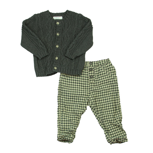 Wheat Boys Grey | White | Green Apparel Sets Size: 9 Months Grey | White | Green